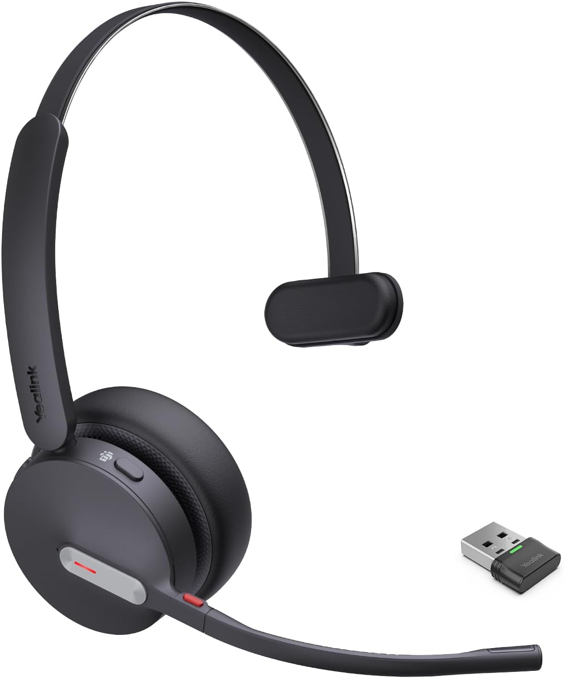 Yealink BH70 Mono Wireless Bluetooth Headset with Microphone for Work, up to 35h Talking Battery Life, 3-Mic Noise Cancellation, 91g Lightweight Microsoft Teams Certified Work Headsets for PC