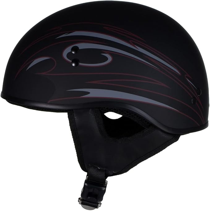 Hot Leathers Advanced Motorcycle DOT Skull Cap Classic Half Helmets Biker HLT