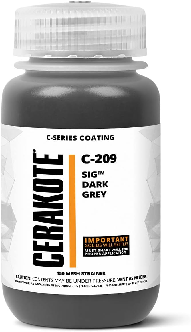 CERAKOTE® (AIR CURE C-SERIES SIG DARK GREY (16oz) |C-209P|-Our Ceramic Technology Combines Performance with Color on All- Metals, Polymers + More