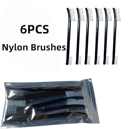 6-Pack Ultimate Detailing Brush Set: Heavy-Duty Nylon & Wire Brushes for Cars, Kitchens & Tight Spaces – Ergonomic Grip, Non-Scratch Bristles