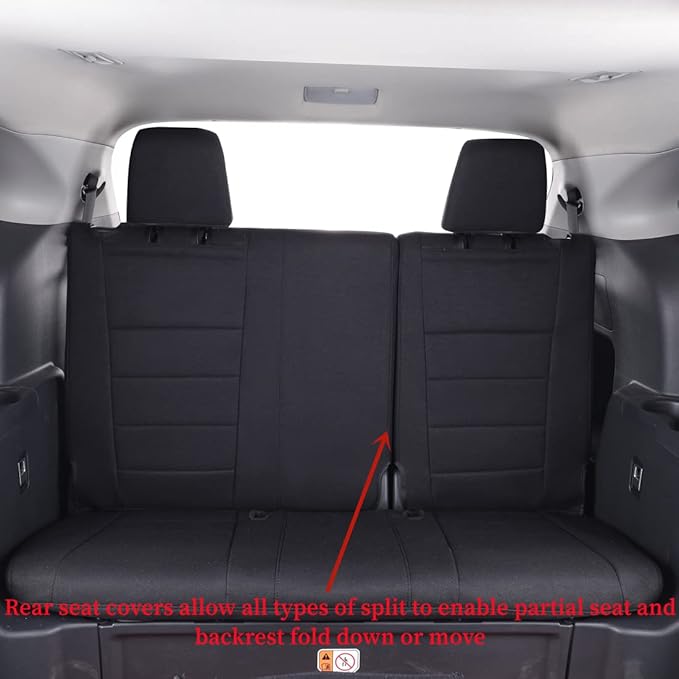coverdream Grand Highlander Seat Covers Full Set for 2024 2025 2026 Toyota Grand Highlander SUV Seat Cushion,2nd Row w/Captain Seats,Fully Covered,UV Resistant Polyester Car Seat Protector(Black)