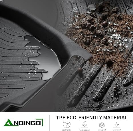 ANBINGO®-Floor Mats & Cargo Liner for Genesis GV70 2025 2024 2023 2022 (Not Fit Electrified GV70) Custom Fit Full GV70 All Weather Floor Mats Trunk mat GV70 Accessories - Black