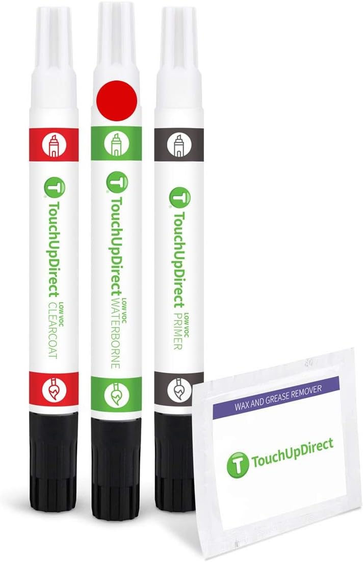 TouchUpDirect 3P0 Absolutely Red Compatible with Toyota Exact Match Touch Up Paint Combo - Preferred Kit