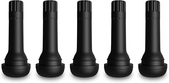 SUNSOUL TR414 Brass Stem EPDM Rubber Snap-in Tire Valve Stems for 0.453 Inch 11.5mm Rim Holes, Pack of 5pcs Valves