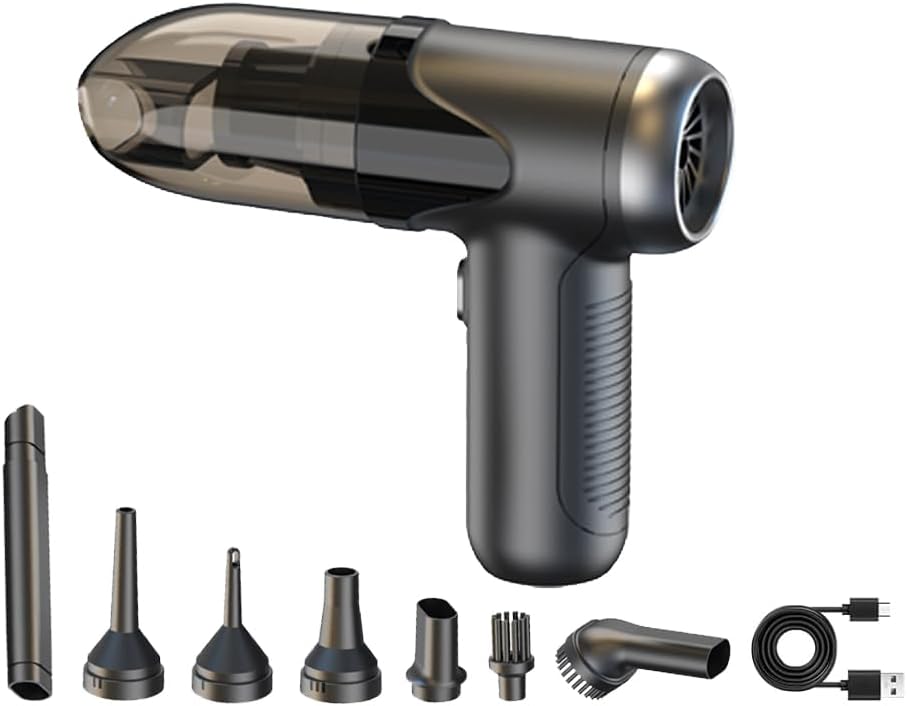 Small Car Vacuum Cleaner Cordless, Ultra Lightweight 0.68LB 3-IN-1 Mini Handheld Vacuum Portable with Strong Suction/Blowing/Vacuuming Air Dusters Type C Port High Power Motor for Home Office Computer