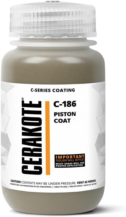 CERAKOTE® ( AIR CURE C-SERIES PISTON COAT [ 4oz ] C-186T Performance Ceramic Technology + Color on All- Metals, Polymers + More