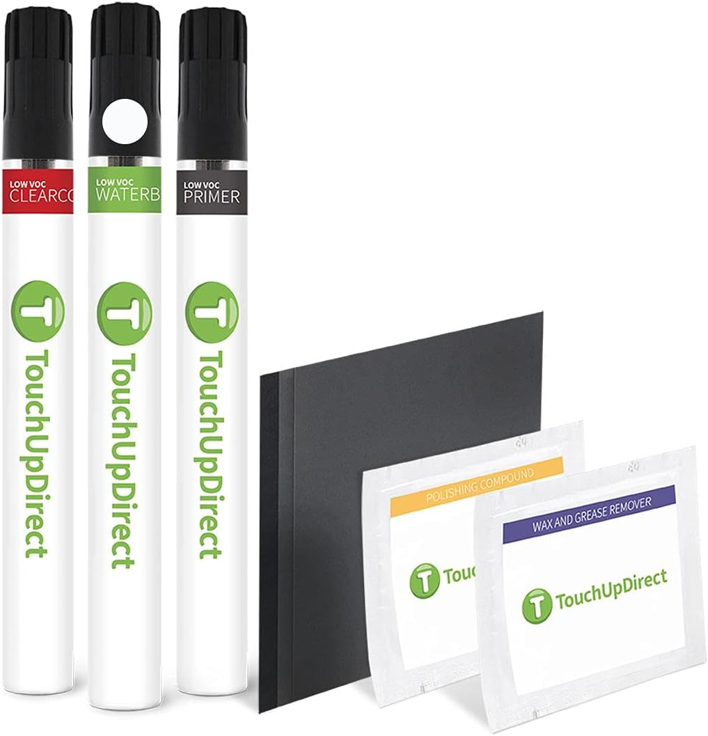 TouchUpDirect 040 Super White Compatible with Toyota Exact Match Touch Up Paint Brush - Platinum Kit