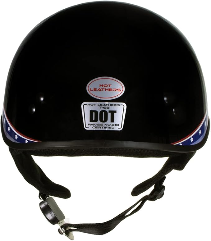 Hot Leathers Advanced Motorcycle DOT Skull Cap Classic Half Helmets Biker HLT