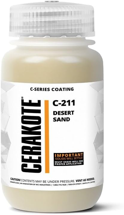 CERAKOTE® ( AIR CURE C-SERIES DESERT SAND [ 4oz ] C-211T Performance Ceramic Technology + Color on All- Metals, Polymers + More