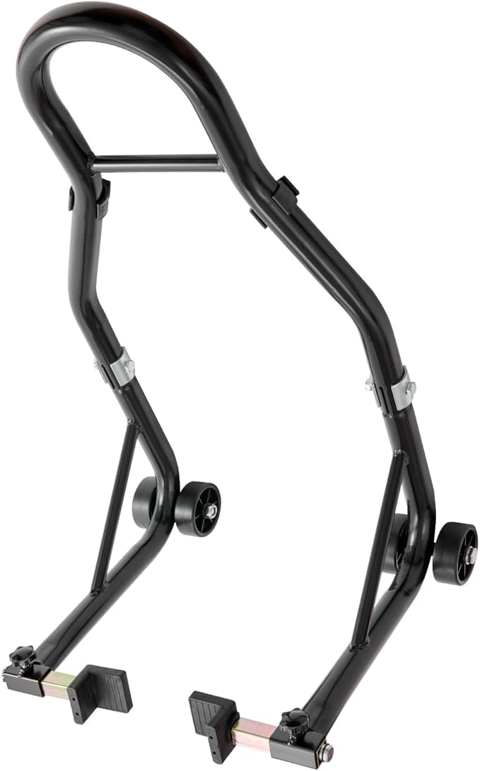 VEVOR Motorcycle Rear Wheel Stand, 850lbs/390kg Load Capacity Lift with U + L Fork Swingarm Spool, Heavy Duty Rear Wheel Stand Motorcycle Lift Jack Stand, for Suzuki Yamaha Honda Kawasaki, Black
