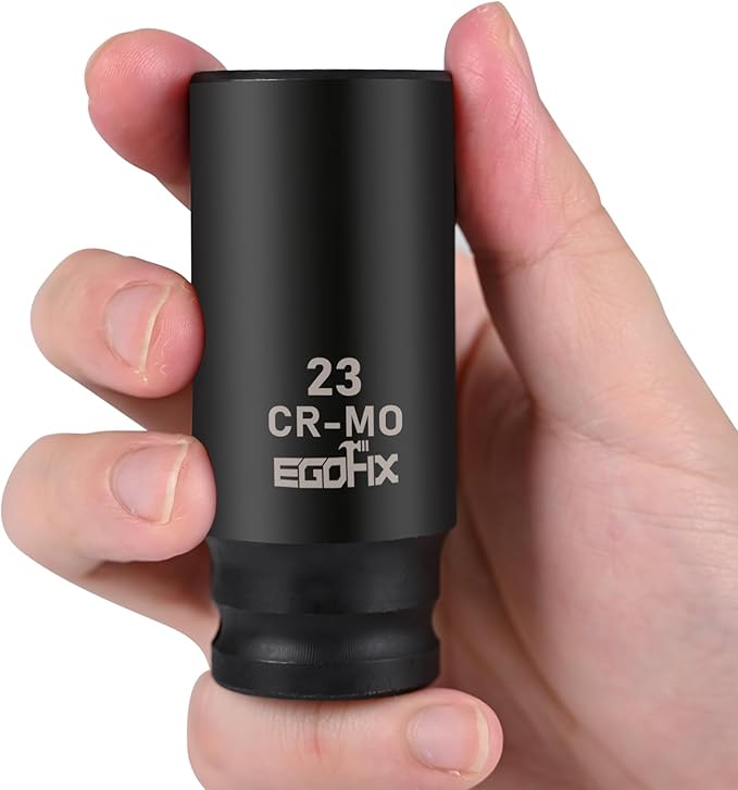 1/2" Drive Deep Impact Socket, 23mm Socket, CR-MO, Metric, 6 Point