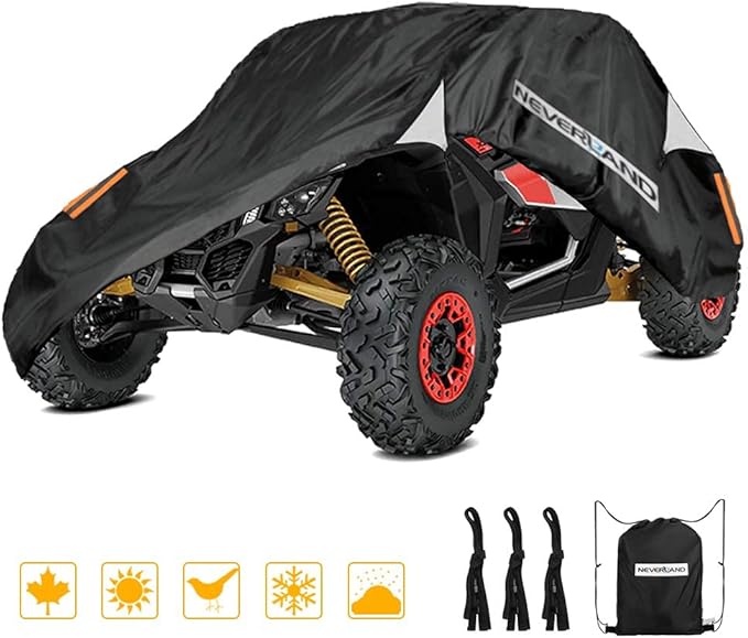 NEVERLAND UTV Cover Waterproof - All Weather Protection UTV Cover Compatible with RZR Polaris Ranger Yamaha Rhino Can-Am Commander Defender Honda Pioneer Sxs