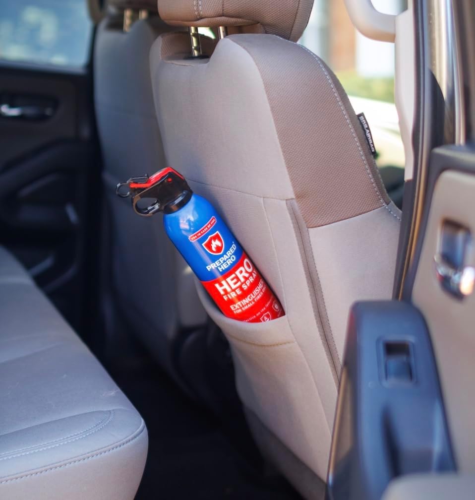 Prepared Hero Fire Spray - Mini Fire Extinguishers for House, Car, Garage - Kitchen Small Fire Extinguisher for Home, Made in USA, 100% Organic - Compact, Portable & Easy to Use, Non-Toxic - 1 Pack