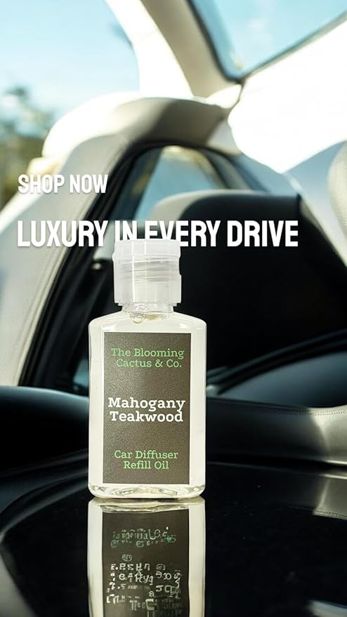 The Blooming Cactus & Co. - Car Diffuser Refill - Fragrance Oil Diffuser Refill - Reed Diffuser Refill 30 gr (Mahogany Teakwood)