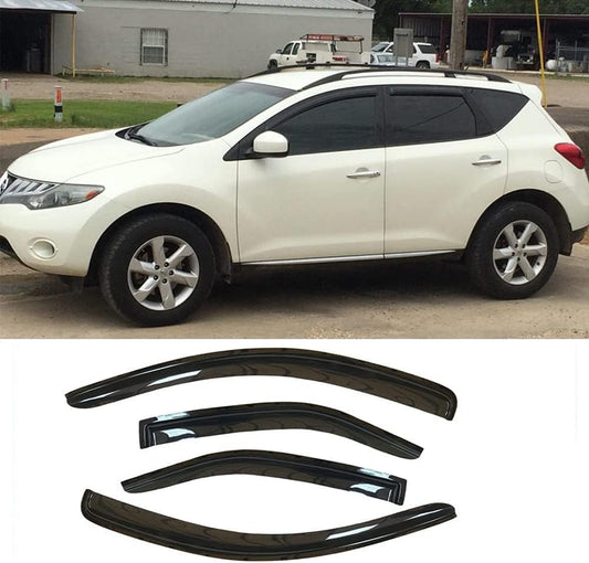 94077 Side Window Wind Vent Deflector,4pcs Outside Mount Style Nice Sun Rain Guards Set,Window Visor fit for 2009-2014 Nissan Murano