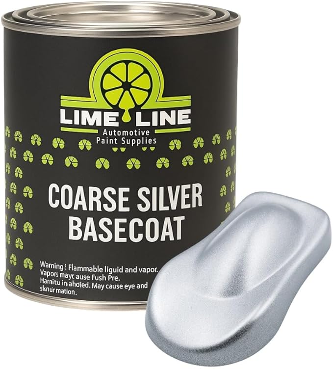 LiME LiNE Automotive Basecoats, 1k Urethane Base Coat Color (Silver Basecoat Quart)