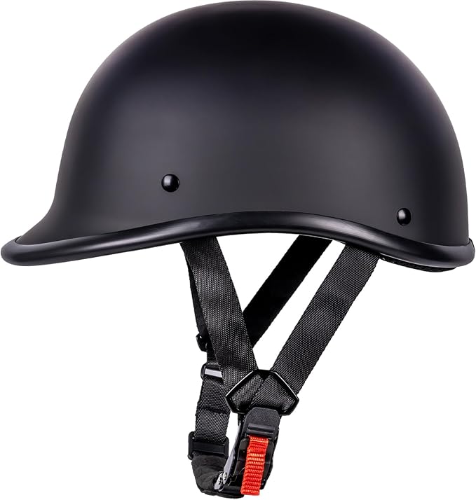 Motorcycle Helmet Half Shell Hawk Style Helmets Compact Lightweight Open Face for Motorcycle Street Bike Cruiser Moped - DOT Approved (Matte Black,XL)