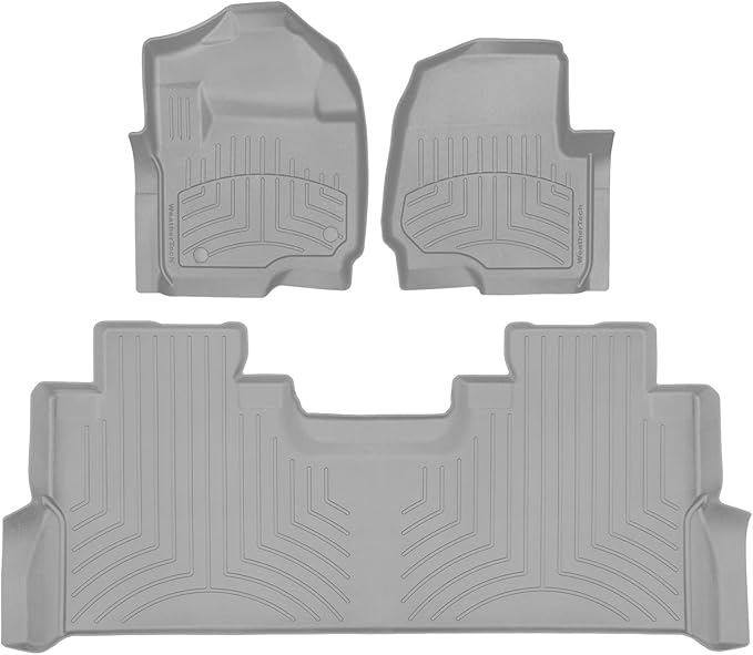 Weathertech FloorLiner HP Custom Fit Floor Mats for Ford Super Duty 1st & 2nd Row (461012-1-2IM), Grey