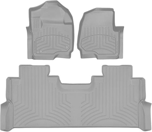 Weathertech FloorLiner HP Custom Fit Floor Mats for Ford Super Duty 1st & 2nd Row (461012-1-2IM), Grey