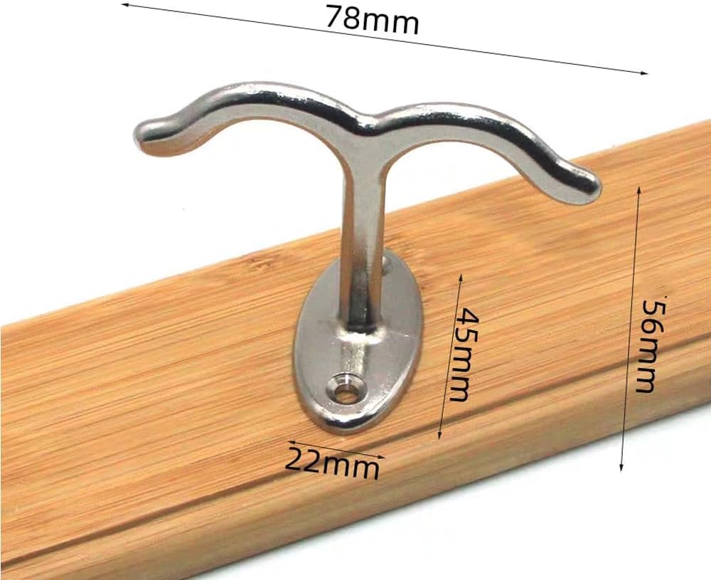 10 Pcs Zinc Alloy Ceiling Double Hook Cabinet Wardrobe Coat Towel Hat Hook Hooks Under Cabinet Shelf (Shiny Silver)