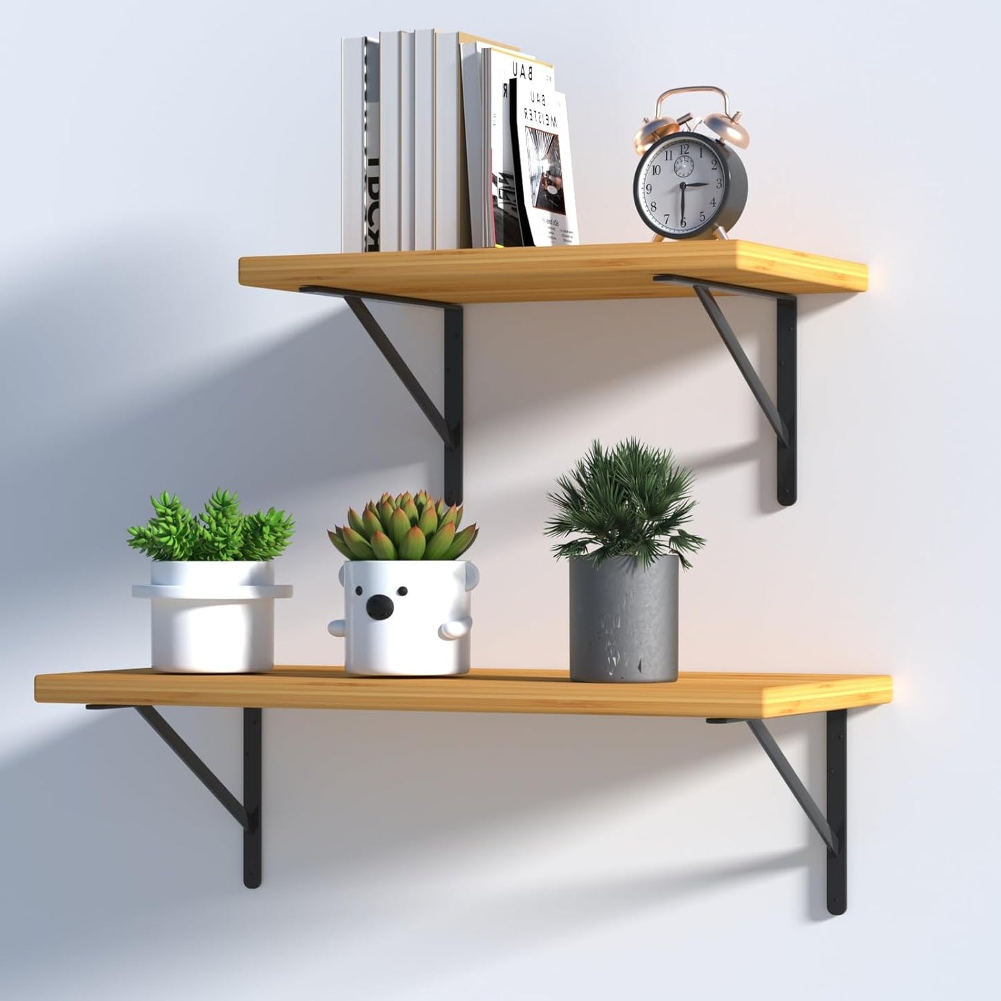 20 Pack L10 x H 8" Black Heavy Duty Shelf Brackets with Screws Metal Shelf Brackets Shelf Support Angle Brackets for Shelves L Brackets Heavy Duty Floating Shelf Brackets