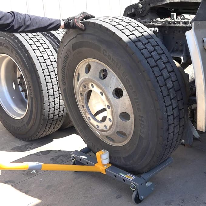 Rolling Wheel Dolly for Changing Car, Truck, Skid Steer, ATV, and Trailer Tires, Tire Lift for Large and Small Vehicles, 3 Roller Positions, 485 Pound Capacity