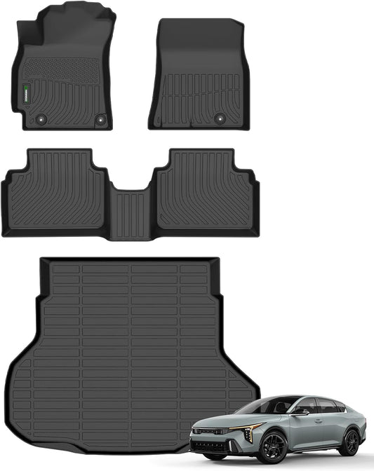 ANBINGO® Floor Mats & Cargo Liner Custom for Kia K4 LX | LXS | EX | GT-Line | GT-Line Turbo 2025 All Weather Car Mats TPE Floor Liners K4 Accessories