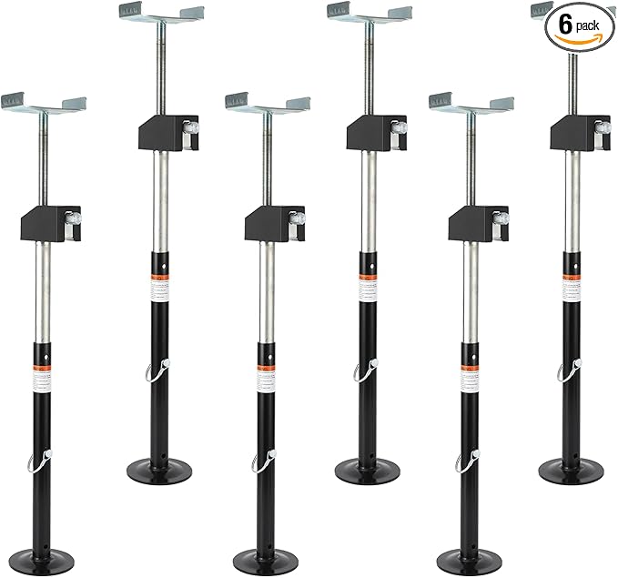 Garvee RV Slide Out Support Jacks (Set of 6) - 30,000lb Heavy Duty Rv Stabilizer Jacks Support, 21"-49" Quick-Lift Adjustable - Power Drill & Hand Crank Compatible for Campers, Travel Trailers & RVs