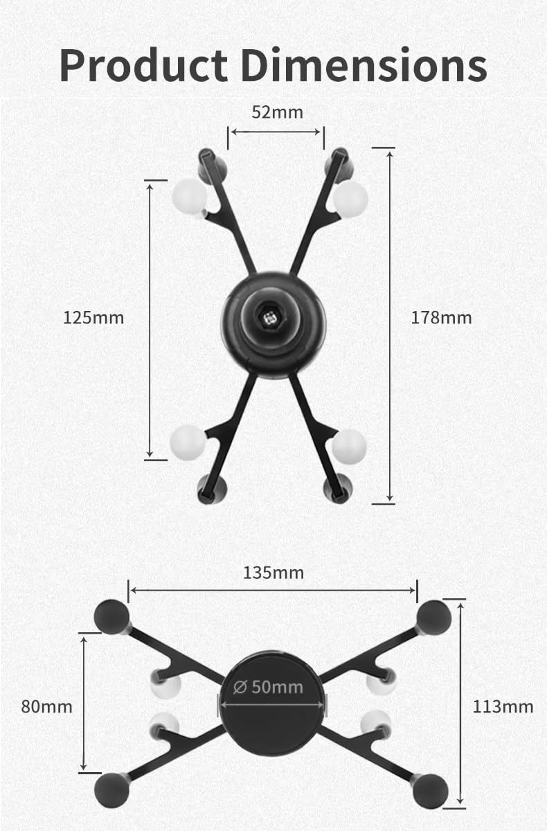 Strg Tablet Mount with U-Bolt Mount Base for Rails 0.5'' to 1.25'' in Diameter for 6" Tablets, Motorcycle Tablet Holder for Bike Motorcycle ATV/UTV and More Rails