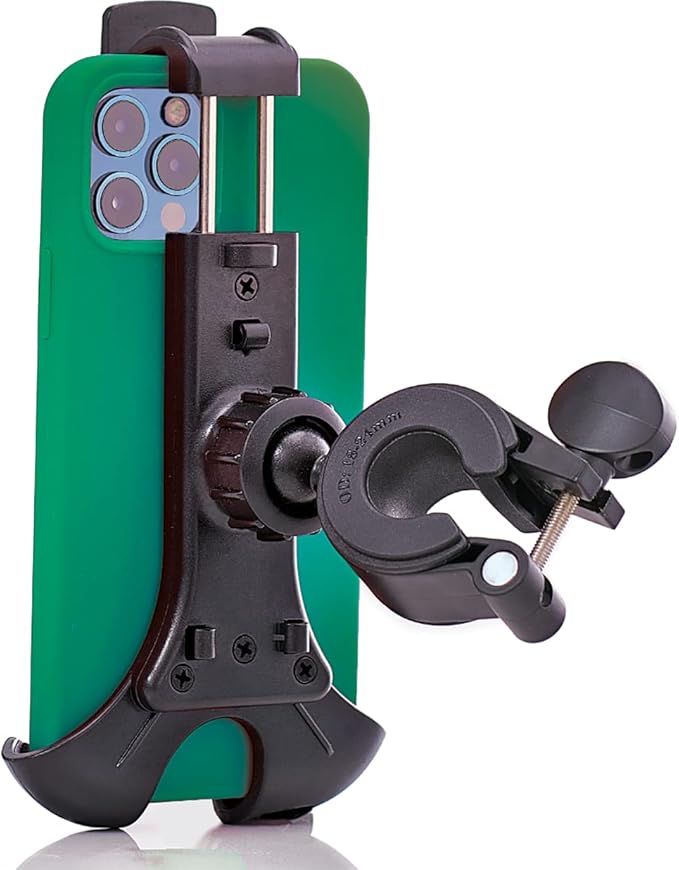 New 2025 Bicycle & Motorcycle Phone Mount - The Most Secure One-Handed Bike Phone Holder for iPhone, Samsung or Any Smartphone. Stress-Resistant and Highly Adjustable. +100 to Safeness & Comfort