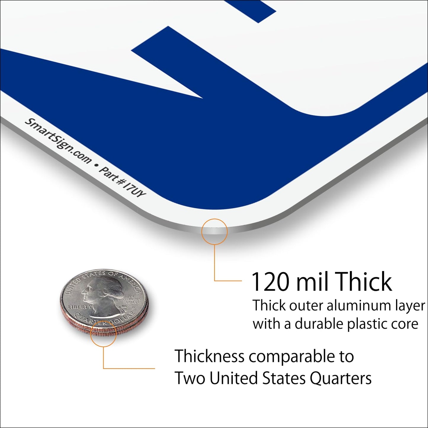 SmartSign 18 x 12 inch Icy Conditions When Blue Sign with Down Arrow, 120 mil Durable Aluminum Composite (ACM), Engineer Grade Reflective Material, Blue/White, USA-Made, 100-Years of Sign Expertise