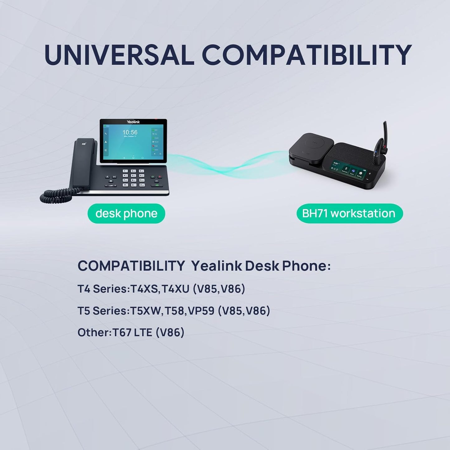 Yealink BH71 Bluetooth Headset Workstation, Office Wireless Headset with Noise Canceling Mic, Speakerphone, Wireless Charging Pad, Charging Case, Connect to Desk Phone, PC, Work with Teams Zoom