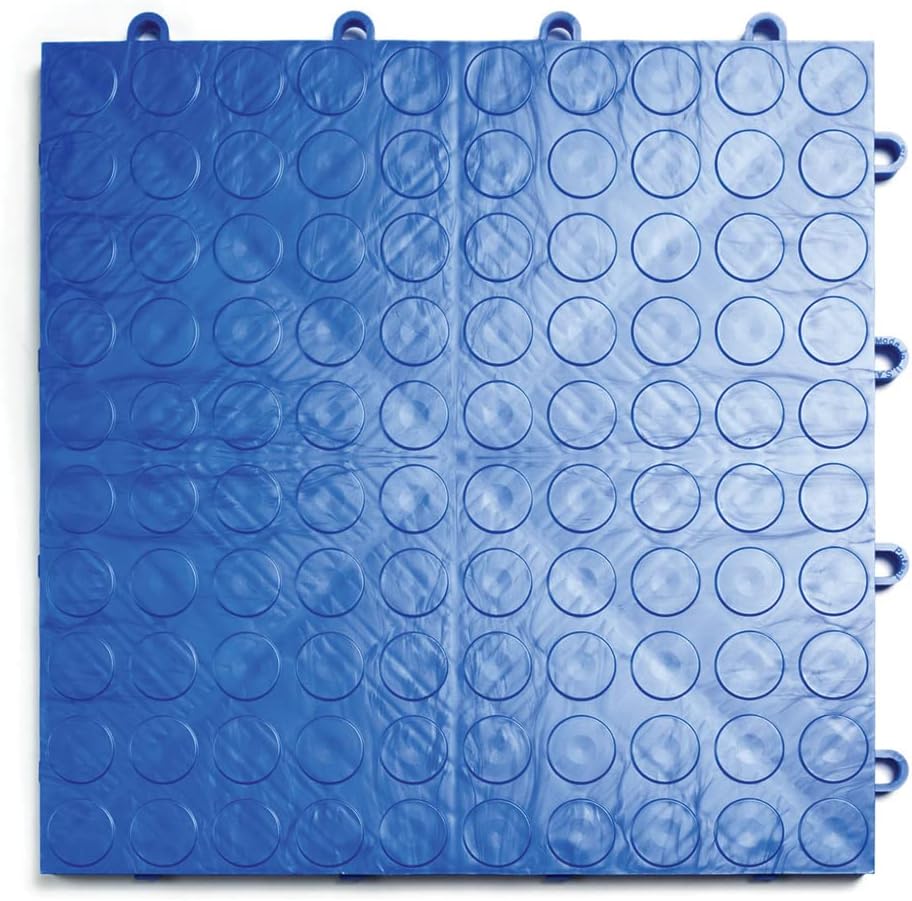Big Floors GarageDeck Coin Pattern, Durable Copolymer Interlocking Modular Non-Slip Garage Flooring Tile (Royal Blue, 48 Pack of 12 x 12" Tiles)