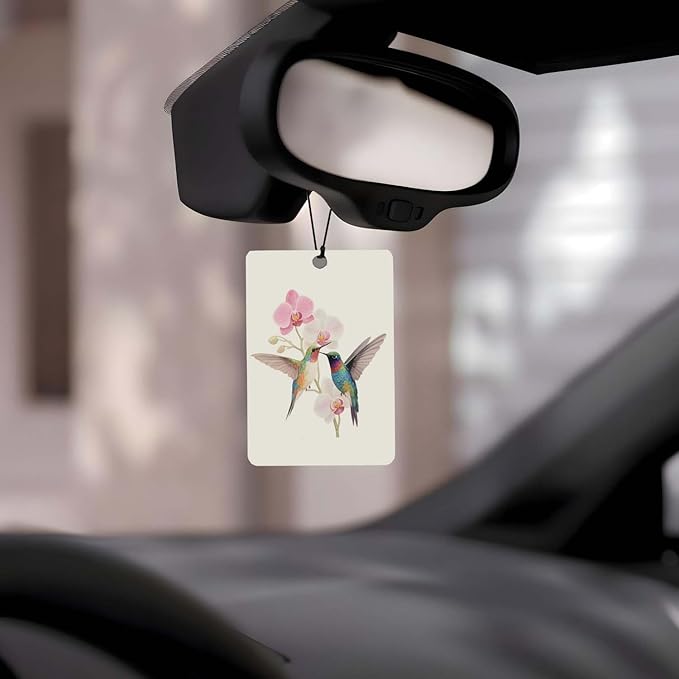 Hummingbird & Floral Car Air Freshener 4 Pcs, Watercolor Nature - Inspired Hanging Air Freshener for for Cars Closet Drawer Books, Car Accessories Mirror Decor for women.