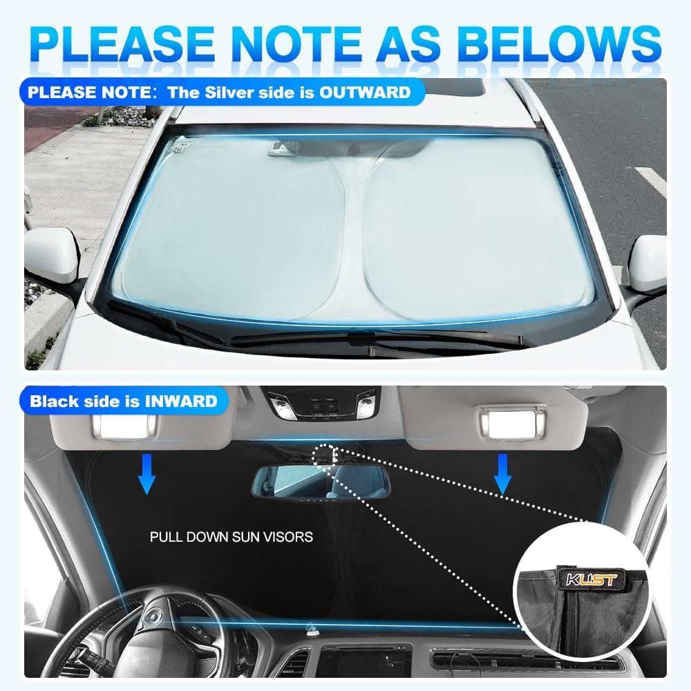 KUST Windshield Sun Shade for 2010-2017 Buick Enclave Accessories Custom Fit Sunshade Foldable Window Sun Visor Protector Blocks UV Rays Keep Your Car Cooler
