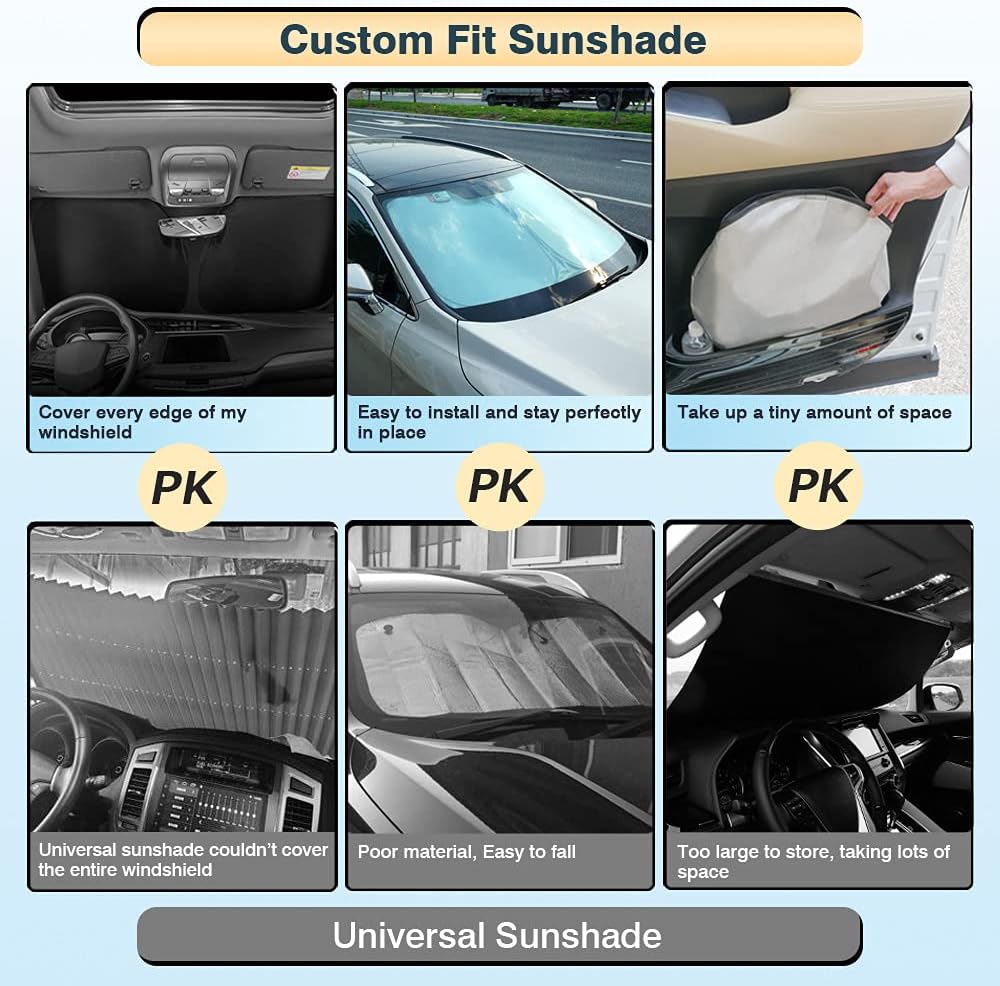 Cartist Windshield Sun Shade Fits for Kia Sorento 2021-2024 2025 2026 Accessories Foldable Car Front Window Sunshade Sun Visor Protector Reflective Cover Block UV Rays & Sun Heat