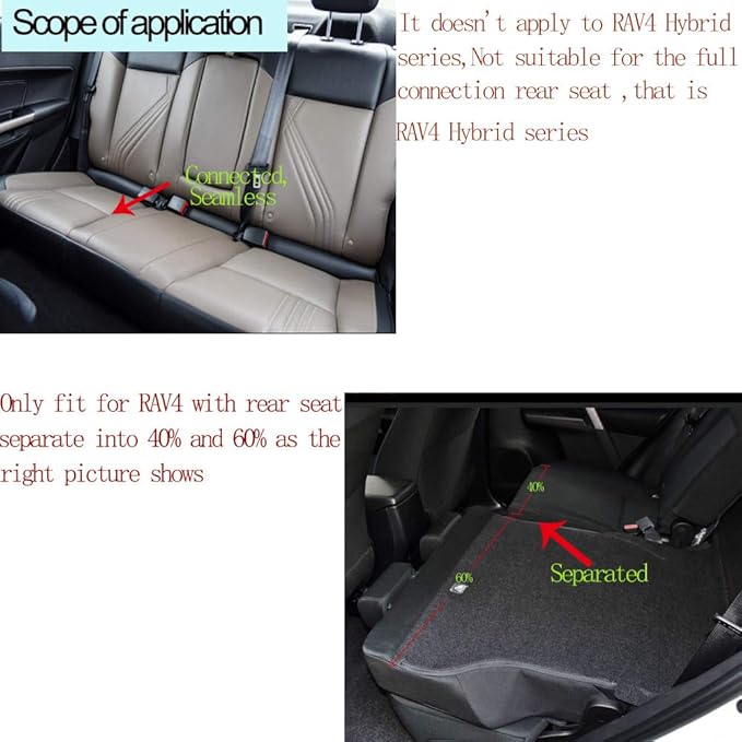EKR Rav4 Seat Covers Custom Fit for Toyota Rav4 LE(NOT for Hybrid) 2013 2014 2015 2016 2017 2018,Leather Car Seat Cover for Trucks SUV Full Set,Faux Leather(Black with Red Trim)
