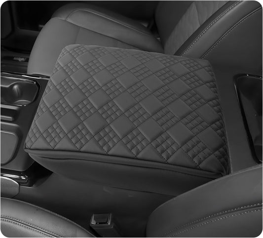 2025 2026 Silverado EV Center Console Cover Compatible with 2024 2025 2026 Silverado EV/GMC Sierra EV Accessories 2025 2026 Silverado EV/GMC Sierra EV Armrest Cover Armrest Console Cover(Thick Black)