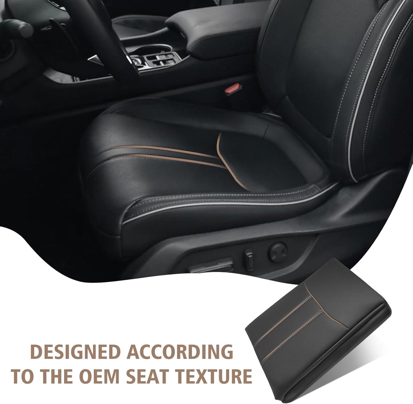 Muslogy Center Console Cover Extra Thick Armrest Pad Compatible with Honda Pilot 2023+, 2024-2026 Ridgeline/Passport Arm Rest Cushion Padding Anti-Scratch Middle Console Leather Armrest Lid Protector