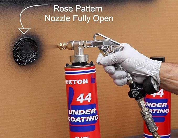 Tekton44 Undercoating for Vehicles Black Sprayable Automotive Undercoating for Cars and Trucks (4 Liter Cans + 1 Spray Gun + 1 Spray Wand)