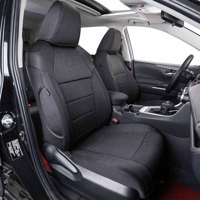 EKR Rav4 Seat Covers Custom Fit for Toyota Rav4 2019 2020 2021 2022 2023 2024 2025 LE,XLE,XLE Premium,Limited,Truck Seat Cover Full Set for SUV,Neoprene(Black)