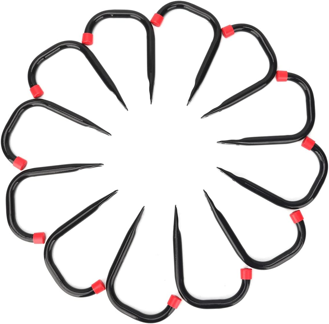 12 Pack Garage Storage J Hooks, 4.1Inches Heavy Duty Wall Mount Utility Hangers by Naikozmo Black and Red 5.6 x 4.1 x 0.5 inches