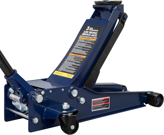 TCE ATZ830026XU-1 Torin Ultra Low Profile Floor Jack Heavy Duty Hydraulic Steel Service : Dual Piston Quick Lift Pump and Detachable Handle, 6,000 LBS Capacity, Blue