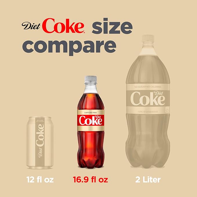 Diet Coke Caffeine Free Soda Soft Drink, 16.9 fl oz, 6 Pack
