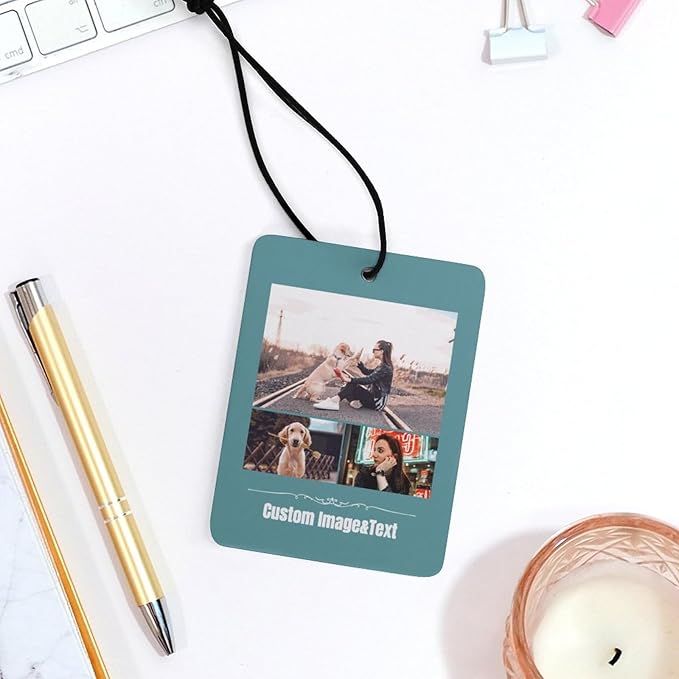 Custom Air Freshener for Car - Double Sided Printed Personalized with Picture Photo Text -Personalized gift for Valentine’s Day Birthday Christmas