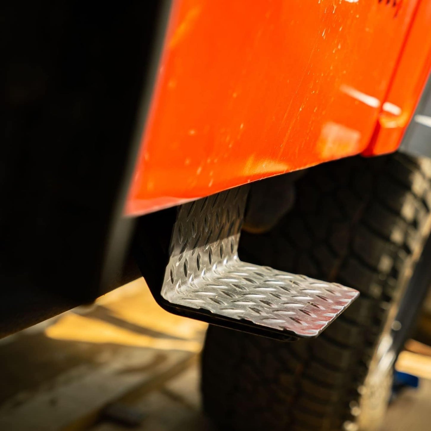 CJ5 Side Steps Compatible with Jeep © CJ Vehicles (Pair) - Solid Steel Construction - Metal Diamond Treadplate Traction Design - Universal Fitment on Classic CJ-5 (CJ7 Cutout)