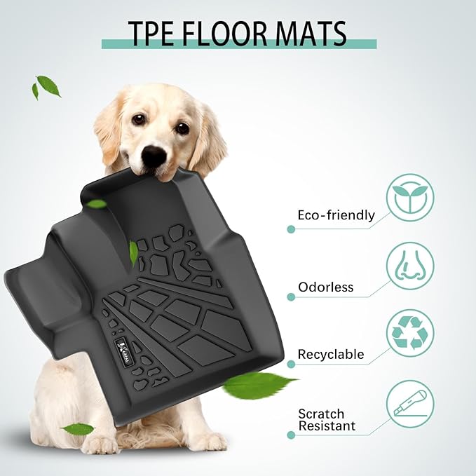 KARPAL Floor Mats Front Liner Fit for 2020-2025 2026 Ford Transit with Vinyl Flooring (No Transit Connect), Custom Fit TPE All Weather Ford Transit 150/250/350 1st Row Floor Liner