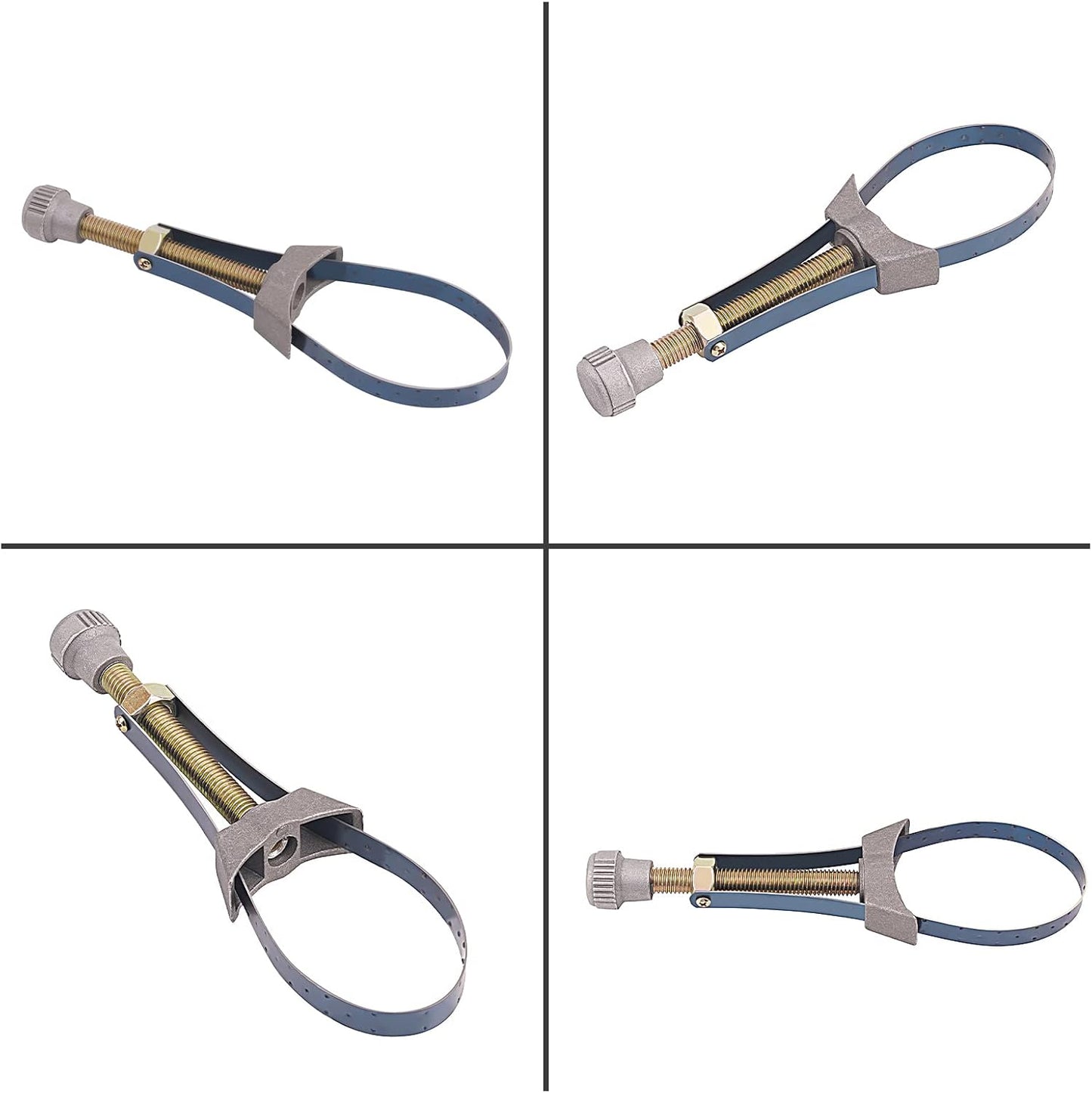 Road Passion 1PC Car Auto Motorcycle Oil Filter Tool Strap Wrench Diameter Adjustable 60mm To 120mm Universal Removal Tools Suction Tweezers Replacement Tips Strap Wrench