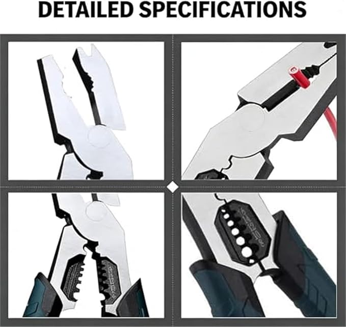 2026 New Industrial-Grade Multi-Function Cutting Pliers, 9-in-1 Compound Pliers, Heavy Duty Wire Cutter & Stripper with Crimper, Nail Puller, Ergonomic Grip Tool for Home Repair (2*PCS)