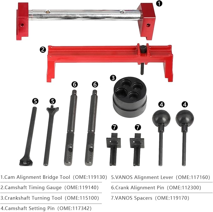 DPTOOL Engine Camshaft Alignment Locking Timing Tool Kit Compatible with BMW S54 M3 Z3 Z4 M3(CSL) Engine Replace 119140 119130 117342 117160 112300 119170 115100